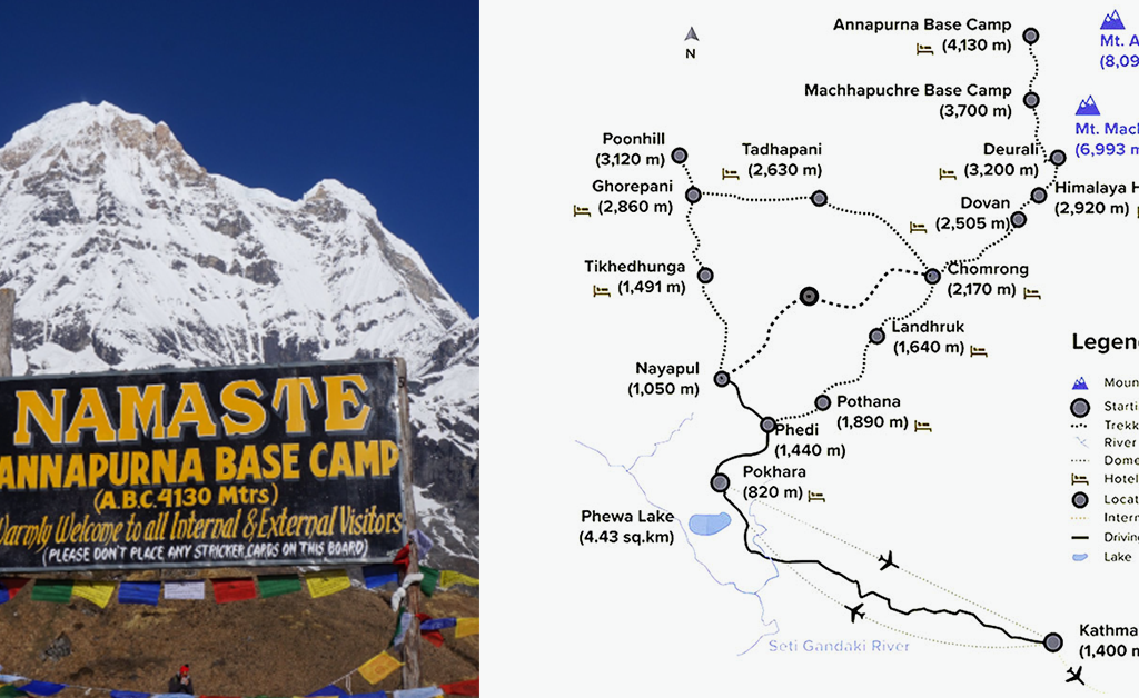 Annapurna Base Camp Trek map